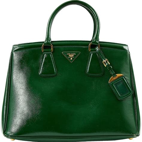 green prada handbag.